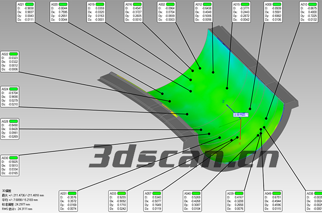 3D inspection drawing of wind blade mould